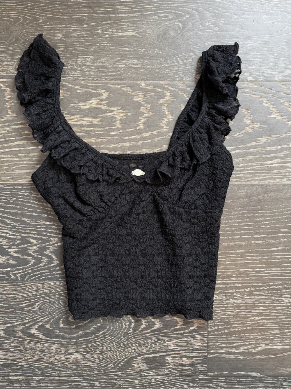 Target Black Ruffled Crop Tank Top